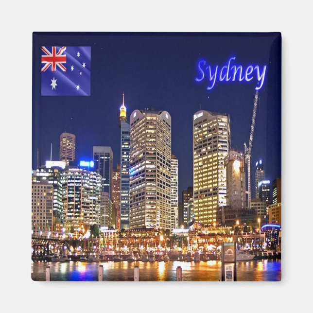 zAU036 SYDNEY, Darling Harbour, Australien, Fridge Magnet (Framsidan)