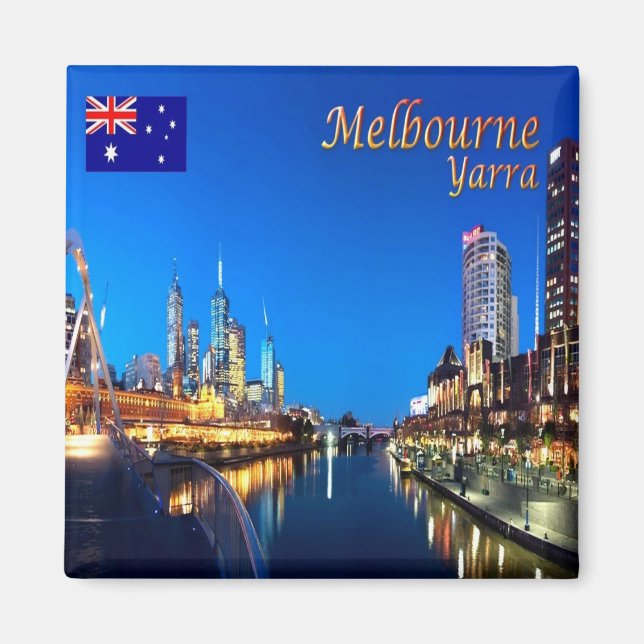 zAU039 MELBOURNE,YARRA TWILIGHT- Australia, Fridge Magnet (Framsidan)