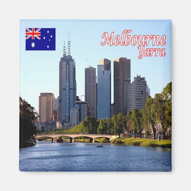 zAU041 MELBOURNE, RIVER YARRA, Australien, Fridge Magnet (Framsidan)