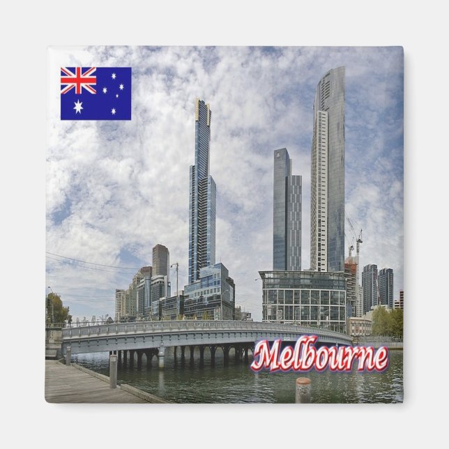 zAU042 MELBOURNE, Queens Bridge, Australien, Fridg Magnet (Framsidan)