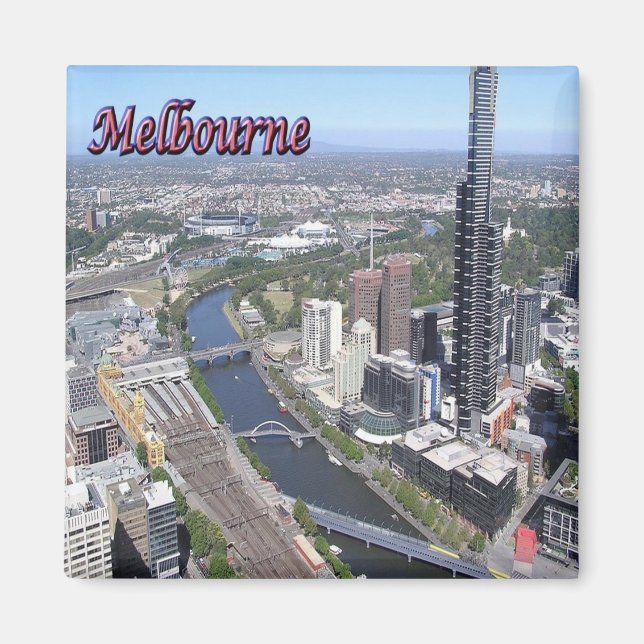 zAU043 MELBOURNE, Australien, Oceanien, Fridge Magnet (Framsidan)