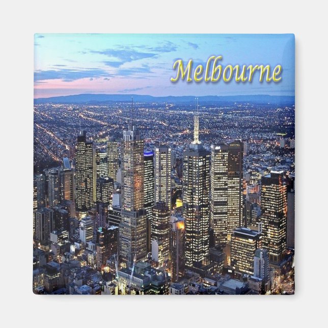 zAU045 MELBOURNE, Aerial View, Australien, Fridge Magnet (Framsidan)