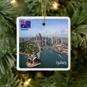 zAU048 SYDNEY, Australien, Oceanien. Julgransprydnad Keramik