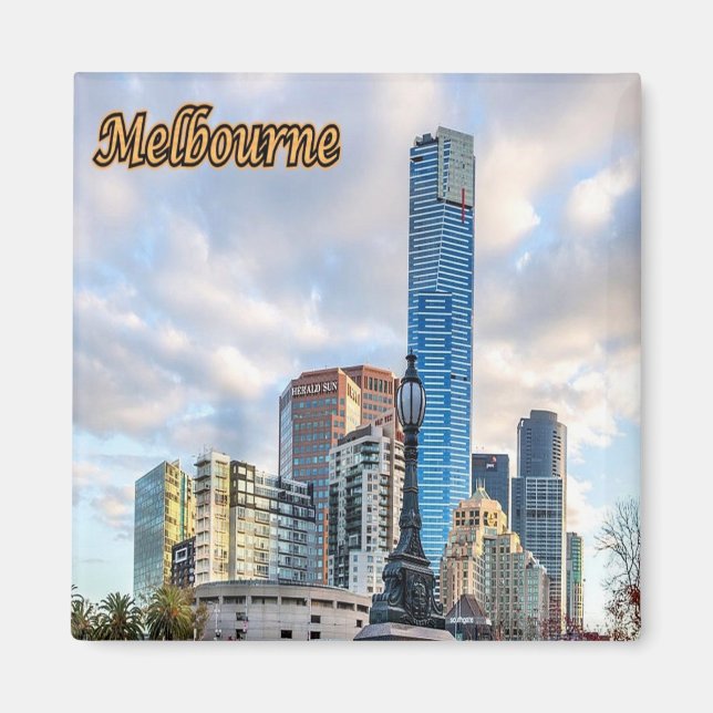 zAU057 MELBOURNE, Skyline, Australien, Fridge Magnet (Framsidan)