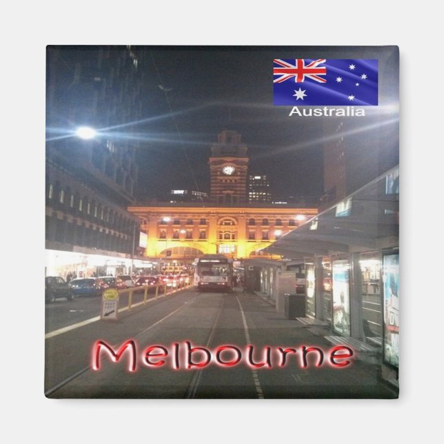 zAU063 MELBOURNE By Nattght, Australien, Fridge Magnet (Framsidan)