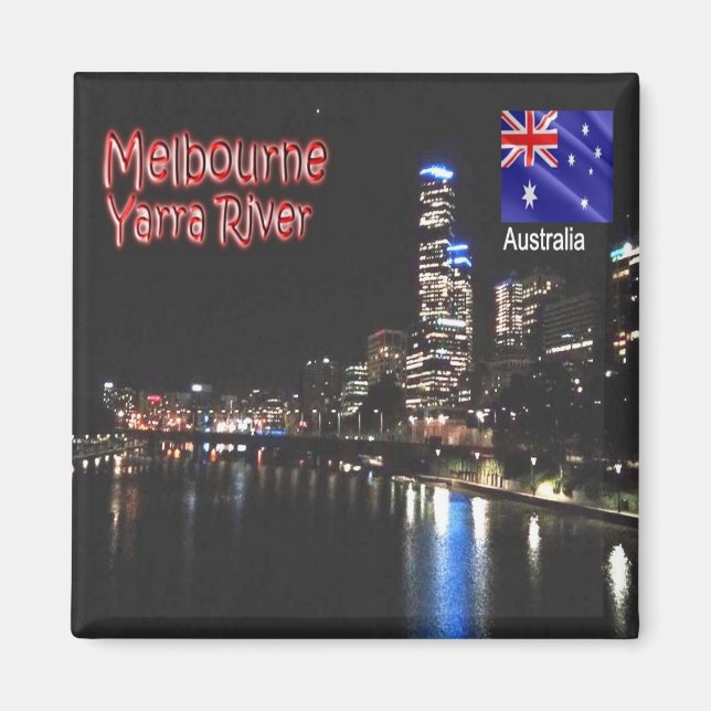 zAU064 MELBOURNE, Yarra River, Australien, Fridge Magnet (Framsidan)