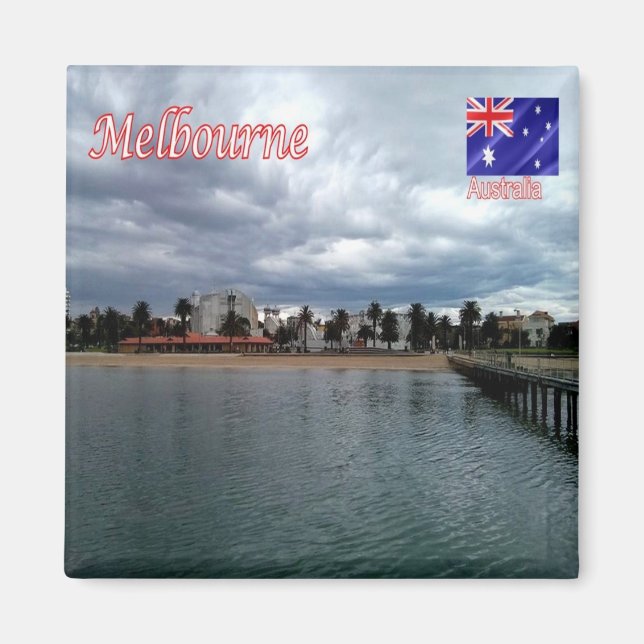 zAU070 MELBOURNE, Australien, Oceanien Fridge Magnet (Framsidan)