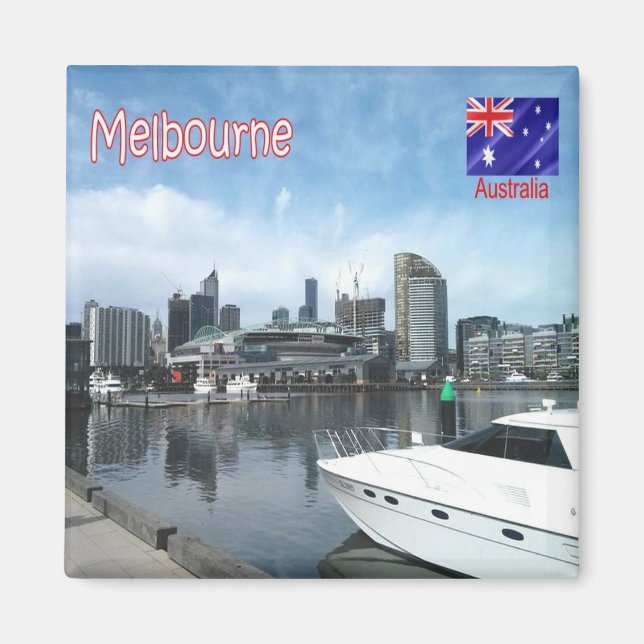 zAU073 MELBOURNE, Harbour, Australien, Fridge Magnet (Framsidan)