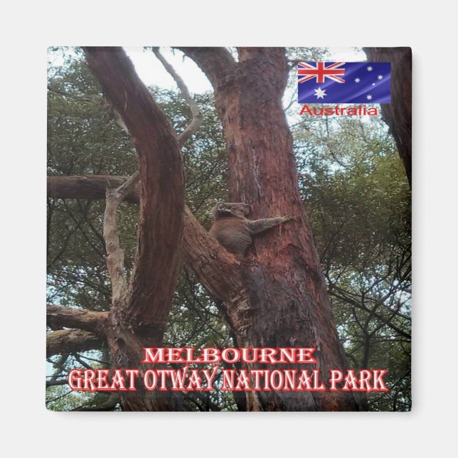 zAU075 MELBOURNE, Underbar Otway N.P. Fridge Magnet (Framsidan)