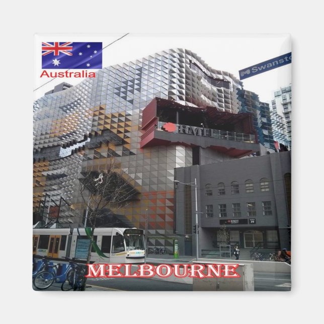 zAU076 MELOURNE City, Australien, Oceanien, Fridge Magnet (Framsidan)