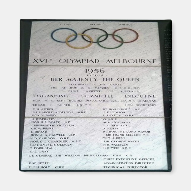 zAU080 1956 XVI Olympiad MELBOURNE, Fridge Magnet (Framsidan)