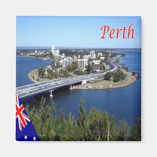zAU090 PERTH, Australien, Oceanien, Fridge Magnet (Framsidan)