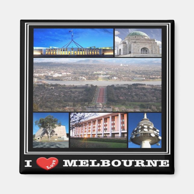 zAU094 MELBOURNE, I Kärlek, Mosaic, Australien, Fr Magnet (Framsidan)