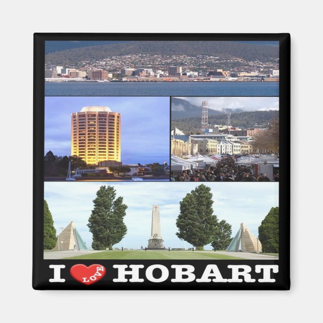 zAU097 HOBART I Kärlek, Mosaic, Australien, Fridge Magnet (Framsidan)