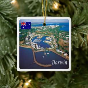 zAU098 DARWIN, Australien, Oceanien. Julgransprydnad Keramik