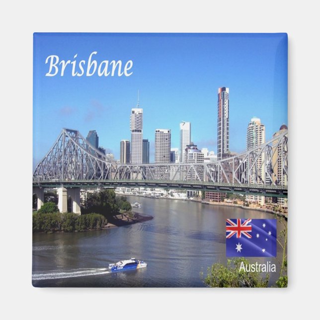 zAU103 BRISBANE, Australien, Oceanien, Fridge Magnet (Framsidan)
