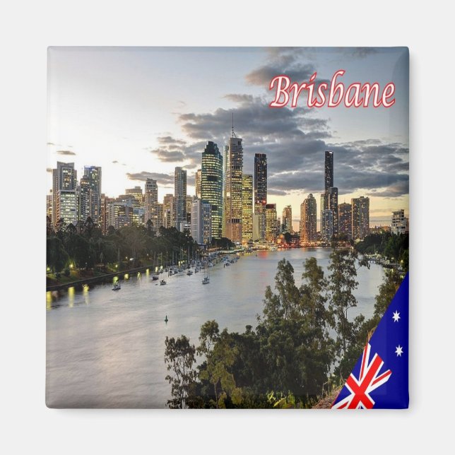 zAU105 BRISBANE, Australien, Oceanien, Fridge Magnet (Framsidan)