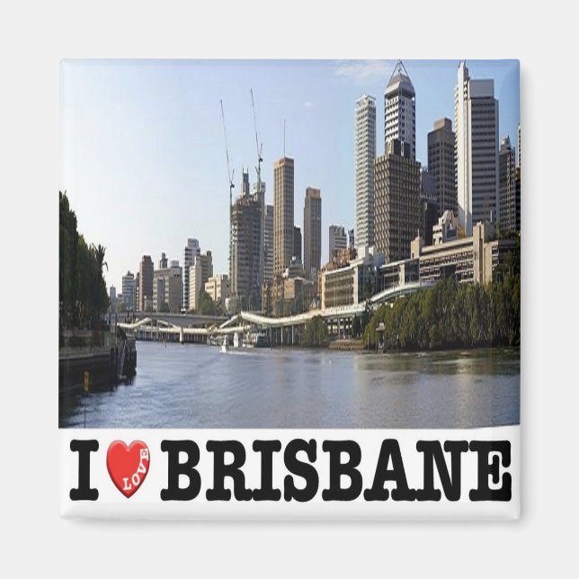 zAU106 BRISBANE I Kärlek, Australien, Oceanien, Fr Magnet (Framsidan)