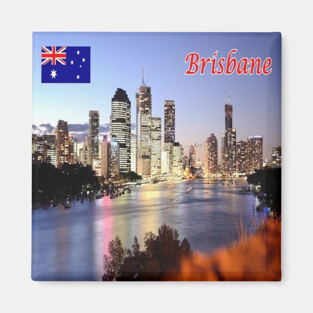zAU107 BRISBANE, Australien, Oceanien, Fridge Magnet (Framsidan)
