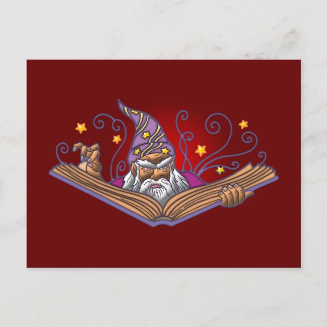 Zauberer Buch Grimoire trollkerlock Vykort (Framsida)