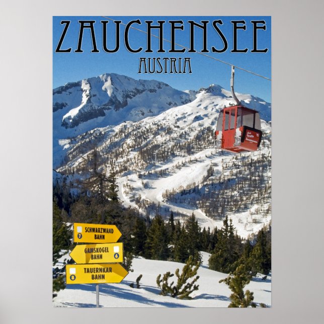 Zauchensee Ski Area 18x24 Poster (Framsidan)