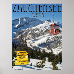 Zauchensee skidar område 18x24 poster