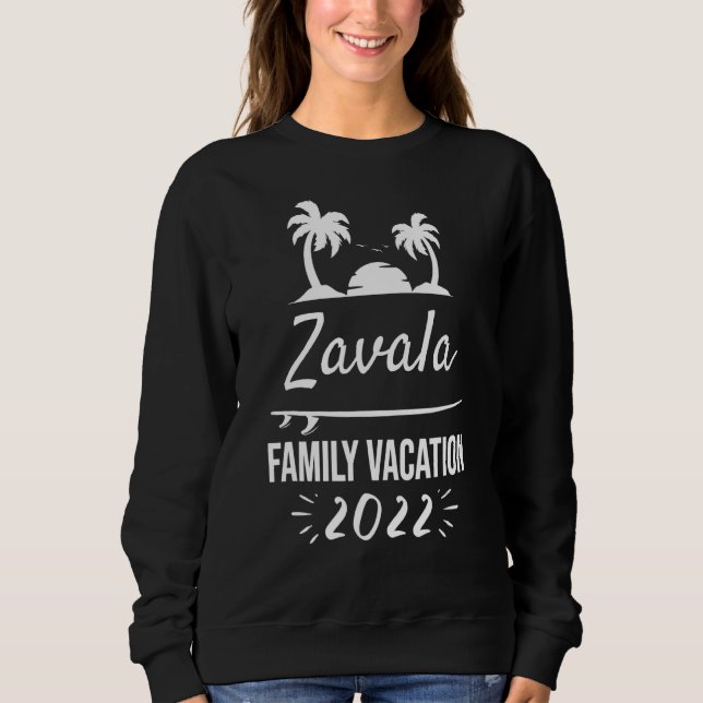 Zavala Family Vacation Tropical Group Resa Beach T Shirt (Framsida)