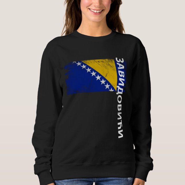 Zavidovici Bosnia Flag For Bosnian Men Women Kids T Shirt (Framsida)