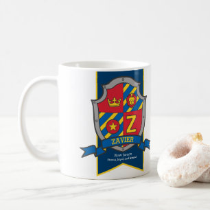 Zavier brev Z heraldry knight lejonare namn Kaffemugg