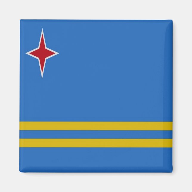 zAW001 ARUBA, Flagga, Amerika, Fridge Magnet (Framsidan)