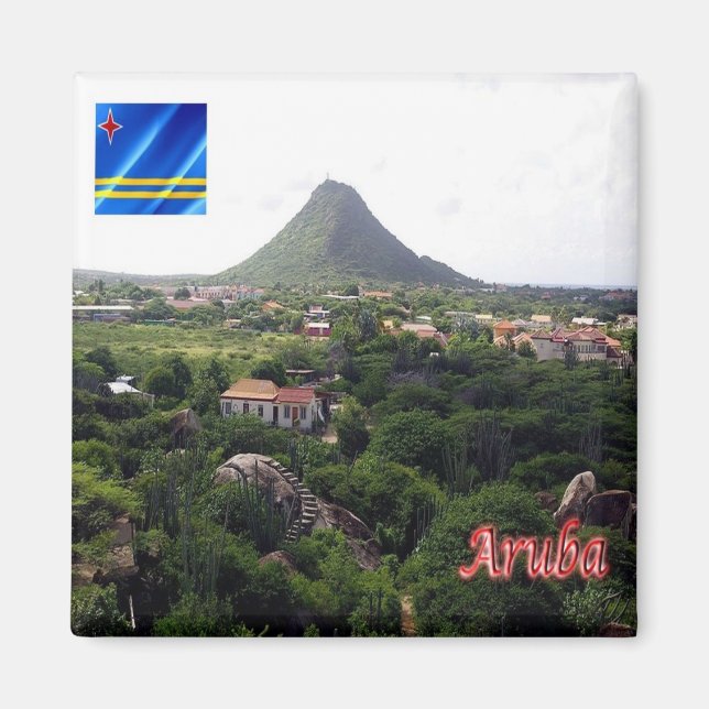 zAW006 ARUBA, Panorama, Amerika, Fridge Magnet (Framsidan)