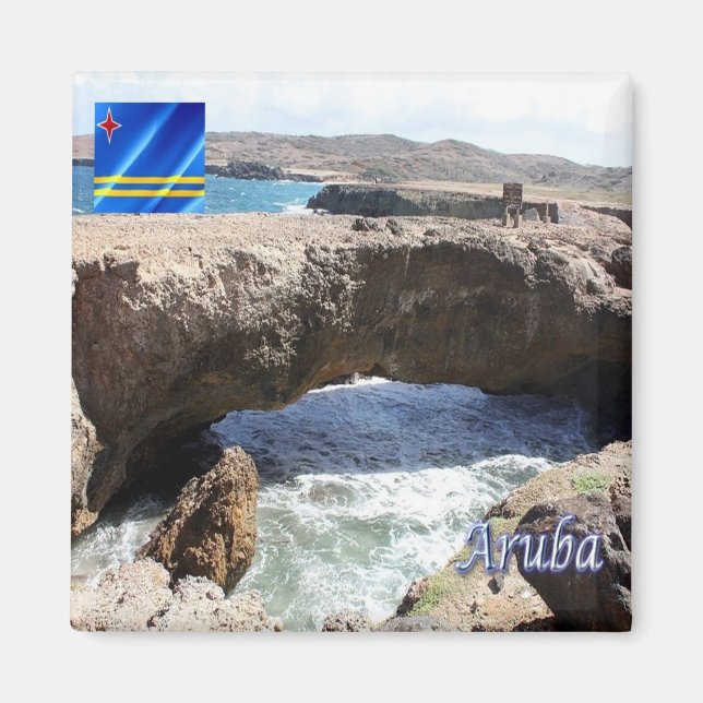 zAW009 ARUBA, Baby Natural Bridge, Fridge Magnet (Framsidan)