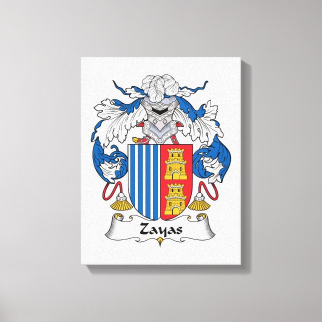 Zayas Family Crest Canvastryck (Framsida)