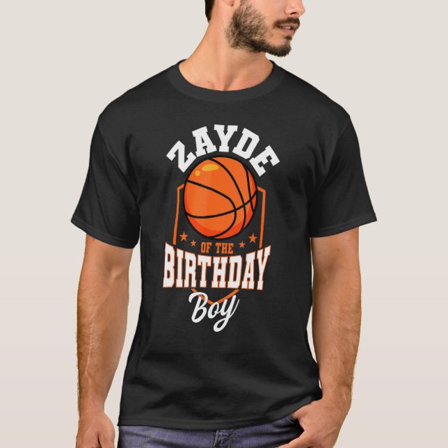 Zayde of the Birthday Boy Basketball Theme Bday Pa T Shirt (Framsida)