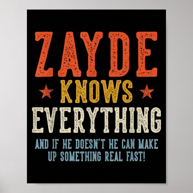Zayde vet allt fars dag retro vintage  poster (Framsidan)