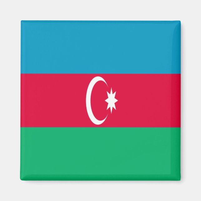 zAZ001 Azerbajdzjanska FLAGGA Azerbajdzjan, Fridge Magnet (Framsidan)