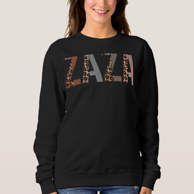 Zaza Leopard Skriv ut Mamma Cute Mors dag Grandma  T Shirt (Framsida)