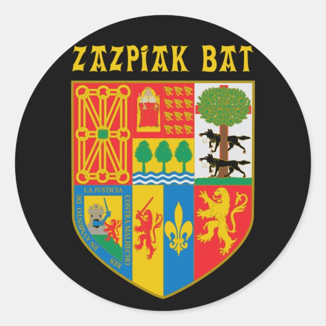 Zazpiak Fladdermus Sticker Runt Klistermärke (Framsida)