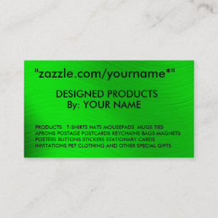 ZAZZLE-AFFÄRSKORT zazzle.com/yourname* ", Visitkort
