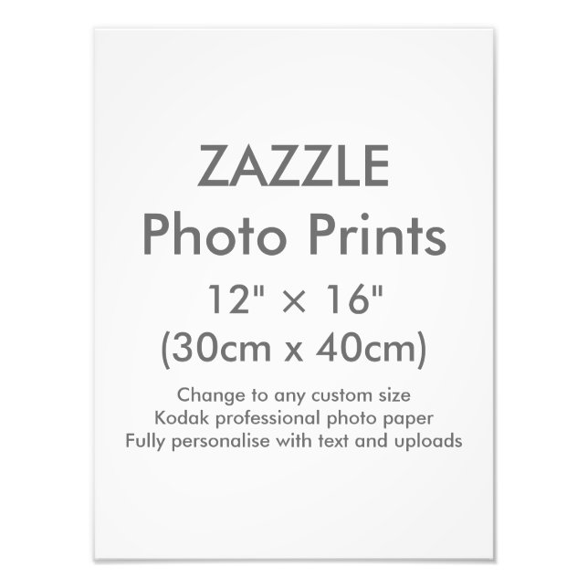Zazzle-Anpassningsbar 12 × 16-tums fotoutskriftsma Fototryck (Framsidan)