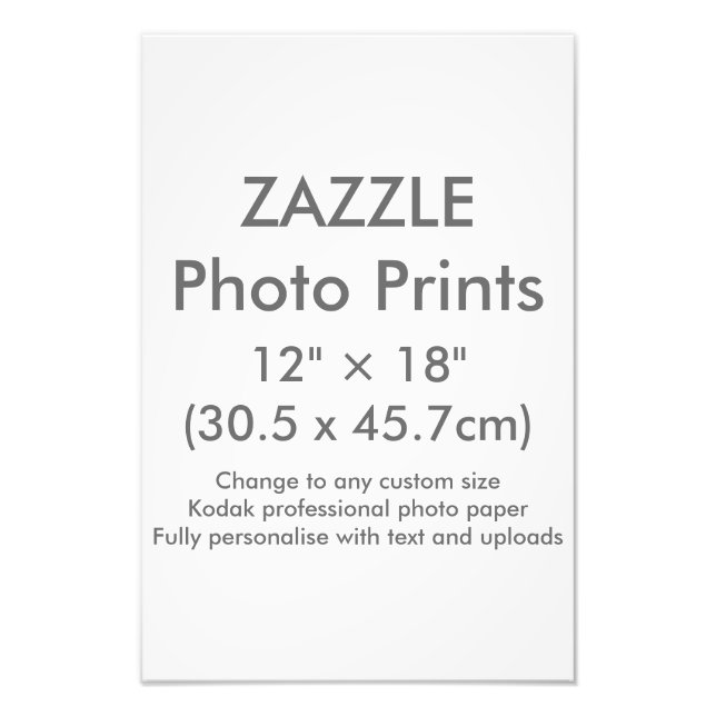 Zazzle Anpassningsbar 12" × 18" Photo Print Templa Fototryck (Framsidan)
