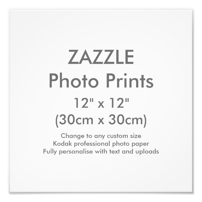 Zazzle Anpassningsbar 12 tum x 12 tum fotoutskrift Fototryck (Framsidan)