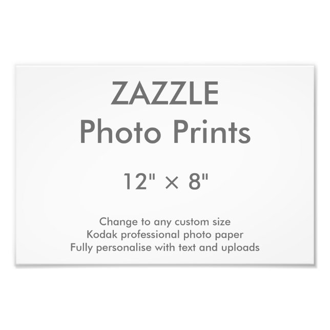 Zazzle-Anpassningsbar 12 tum x 8 tum Foto Skriv ut (Framsidan)