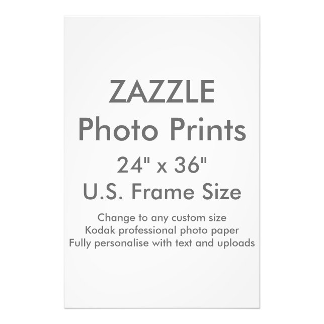 Zazzle Anpassningsbar 24 x 36 tum Photo Print US R Fototryck (Framsidan)