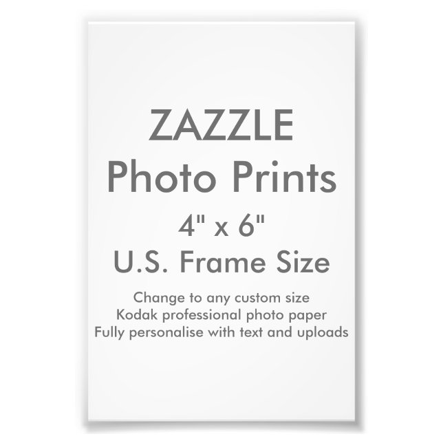 Zazzle-Anpassningsbar 4 tum x 6 tum fotoutskrift ( Fototryck (Framsidan)