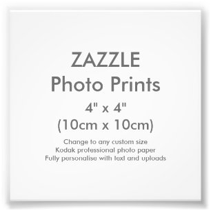 Zazzle Anpassningsbar 4 x 4 tum Photo Print Templa Fototryck