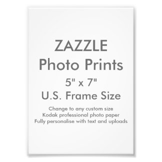 Zazzle-Anpassningsbar 5 tum x 7 tum fotoutskrift ( Fototryck