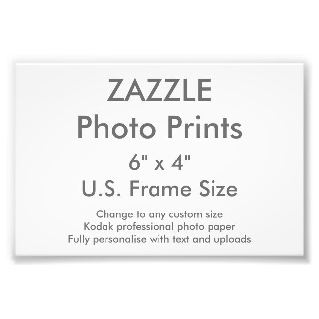 Zazzle-Anpassningsbar 6 x 4-tums fotoutskrift (US  Fototryck (Framsidan)
