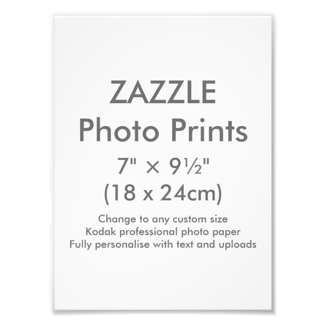 Zazzle-Anpassningsbar 7" × 9,½" fotoutskriftsmall Fototryck (Framsidan)