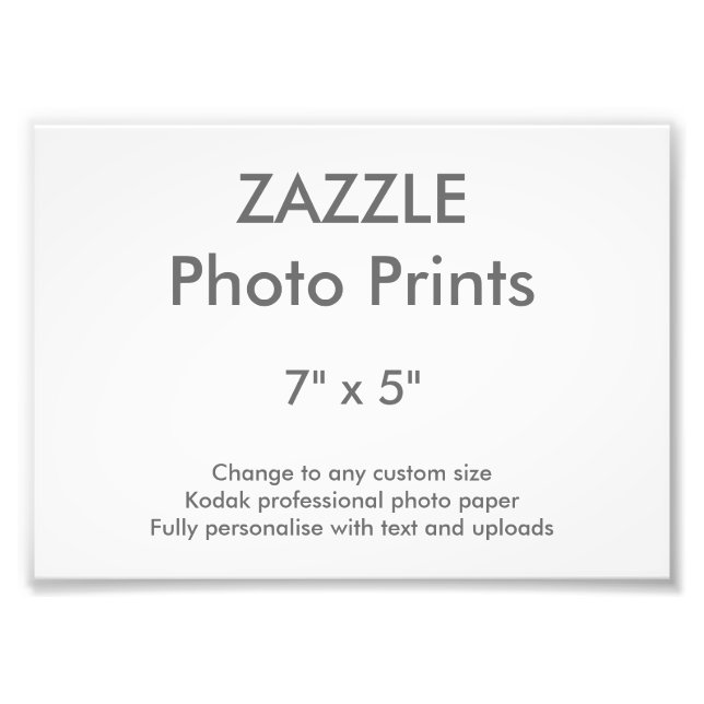 Zazzle-Anpassningsbar, 7 tum x 5 tum, fotoutskrift Fototryck (Framsidan)